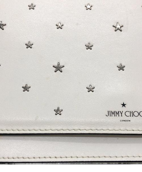 JIMMY CHOO（ジミーチュウ）JIMMY CHOO (ジミーチュウ) フラットスタースタッズ付 チェーンミニバッグ ホワイトの古着・服飾アイテム