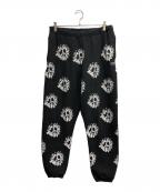 Denim Tearsデニムティアーズ）の古着「総柄 裏起毛スウェットパンツ」｜ブラック