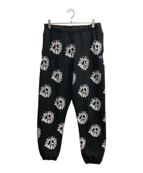 Denim Tears（デニムティアーズ）Denim Tears (デニムティアーズ) 総柄 裏起毛スウェットパンツ ブラック サイズ:Lの古着・服飾アイテム