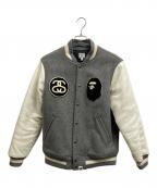 A BATHING APE×stussyア ベイシング エイプ×ステューシー）の古着「スタジャン」｜グレー