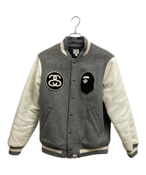 A BATHING APE（ア ベイシング エイプ）A BATHING APE (ア ベイシング エイプ) stussy (ステューシー) スタジャン グレー サイズ:Mの古着・服飾アイテム