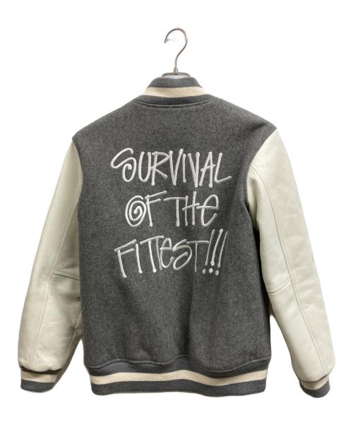 A BATHING APE（ア ベイシング エイプ）A BATHING APE (ア ベイシング エイプ) stussy (ステューシー) スタジャン グレー サイズ:Mの古着・服飾アイテム