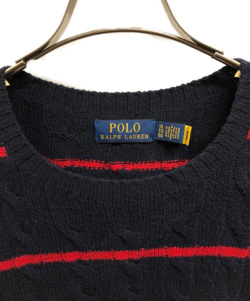 POLO RALPH LAUREN（ポロ・ラルフローレン）POLO RALPH LAUREN (ポロ・ラルフローレン) ボーダーニット/	POLO RALPH LAURENニット ネイビー×レッド サイズ:XLの古着・服飾アイテム