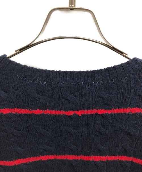 POLO RALPH LAUREN（ポロ・ラルフローレン）POLO RALPH LAUREN (ポロ・ラルフローレン) ボーダーニット/	POLO RALPH LAURENニット ネイビー×レッド サイズ:XLの古着・服飾アイテム