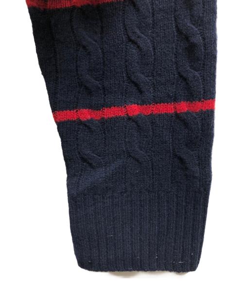 POLO RALPH LAUREN（ポロ・ラルフローレン）POLO RALPH LAUREN (ポロ・ラルフローレン) ボーダーニット/	POLO RALPH LAURENニット ネイビー×レッド サイズ:XLの古着・服飾アイテム