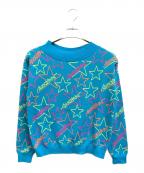 Hysteric Glamourヒステリックグラマー）の古着「総柄ニット」｜ブルー
