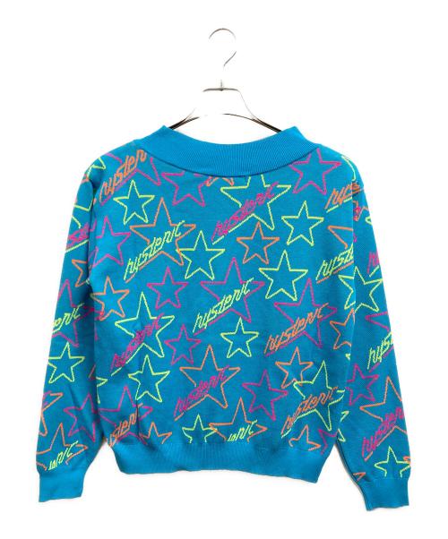 Hysteric Glamour（ヒステリックグラマー）Hysteric Glamour (ヒステリックグラマー) 総柄ニット ブルー サイズ:ＦＲＥＥの古着・服飾アイテム
