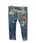 ED HARDY (エド ハーディー) 刺繍デニムパンツ ブルー サイズ:W42×L32：8000円