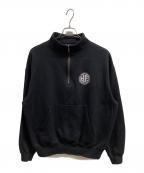 HUFハフ）の古着「ハーフジップスウェット」｜ブラック