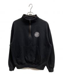 HUF（ハフ）の古着「ハーフジップスウェット」｜ブラック