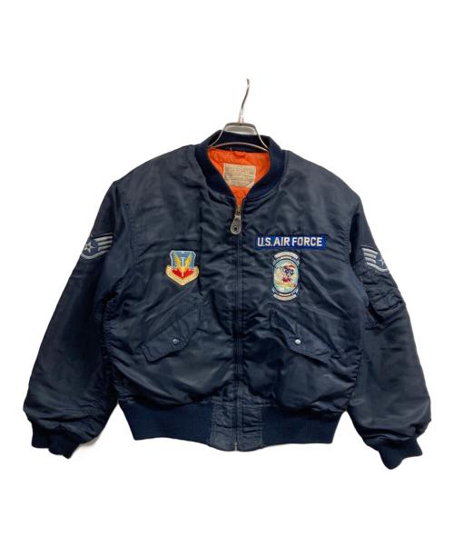 HOUSTON（ヒューストン）HOUSTON (ヒューストン) MA-1ジャケット ネイビー サイズ:40Rの古着・服飾アイテム