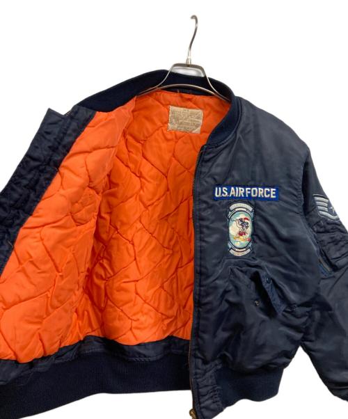 HOUSTON（ヒューストン）HOUSTON (ヒューストン) MA-1ジャケット ネイビー サイズ:40Rの古着・服飾アイテム