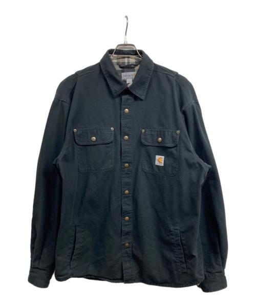 CarHartt（カーハート）CarHartt (カーハート) WEATHERED CANVAS SHIRTS JACKET ブラック サイズ:Lの古着・服飾アイテム