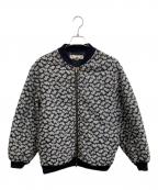 STELLA McCARTNEYステラマッカートニー）の古着「Floral Quilted Bomber Ribbed Trim Jacket」｜ネイビー
