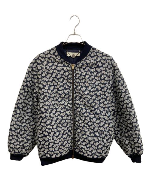 STELLA McCARTNEY（ステラマッカートニー）STELLA McCARTNEY (ステラマッカートニー) Floral Quilted Bomber Ribbed Trim Jacket ネイビー サイズ:36の古着・服飾アイテム