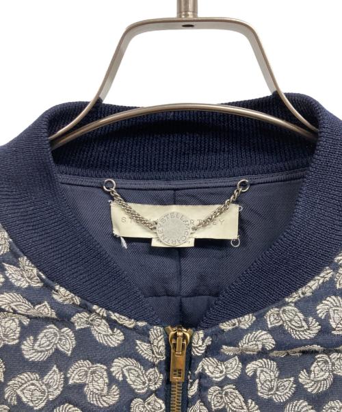 STELLA McCARTNEY（ステラマッカートニー）STELLA McCARTNEY (ステラマッカートニー) Floral Quilted Bomber Ribbed Trim Jacket ネイビー サイズ:36の古着・服飾アイテム