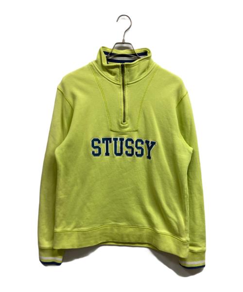 stussy（ステューシー）stussy (ステューシー) ハーフジップスウェット イエロー サイズ:Lの古着・服飾アイテム