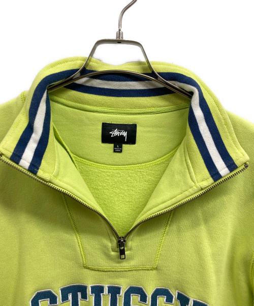 stussy（ステューシー）stussy (ステューシー) ハーフジップスウェット イエロー サイズ:Lの古着・服飾アイテム