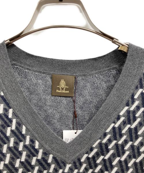 Paul Stuart（ポールスチュアート）Paul Stuart (ポールスチュアート) Vネックニット グレー サイズ:Lの古着・服飾アイテム