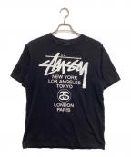 stussyステューシー）の古着「プリントTシャツ」｜ブラック