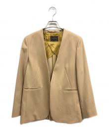 TOMORROW LAND collection（トゥモローランドコレクション）の古着「ポリエステルウールモクロディ キザミカラージャケット」｜ベージュ