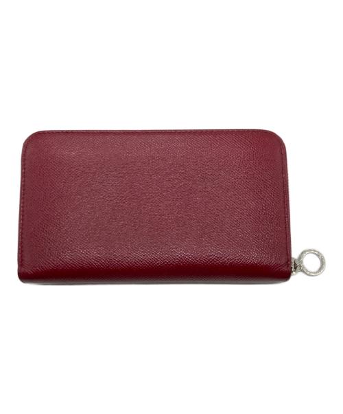 BVLGARI（ブルガリ）BVLGARI (ブルガリ) ラウンドファスナー財布 レッドの古着・服飾アイテム