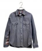 COMME des GARCONS HOMMEコムデギャルソン オム）の古着「ドッキングシャツ」｜インディゴ