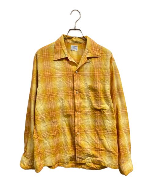 TOWN CRAFT（タウンクラフト）TOWN CRAFT (タウンクラフト) 60’s~ チェックシャツ イエロー サイズ:Mの古着・服飾アイテム