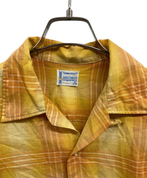 TOWN CRAFT（タウンクラフト）TOWN CRAFT (タウンクラフト) 60’s~ チェックシャツ イエロー サイズ:Mの古着・服飾アイテム
