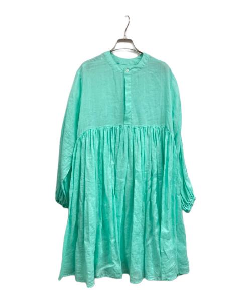 BEARDSLEY（ビアズリー）BEARDSLEY (ビアズリー) リネンギャザーチュニック グリーン サイズ:Ｆの古着・服飾アイテム