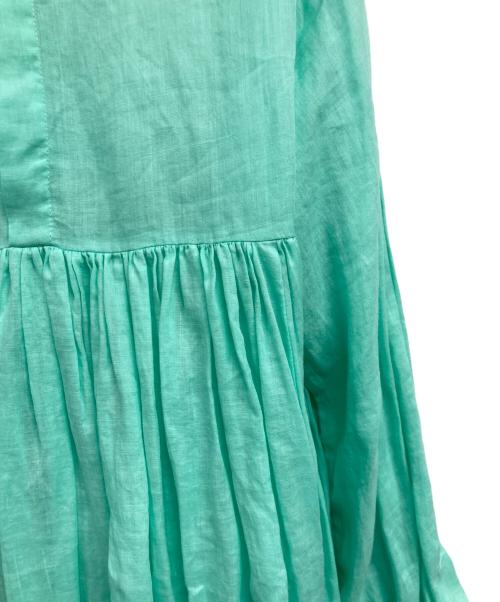 BEARDSLEY（ビアズリー）BEARDSLEY (ビアズリー) リネンギャザーチュニック グリーン サイズ:Ｆの古着・服飾アイテム