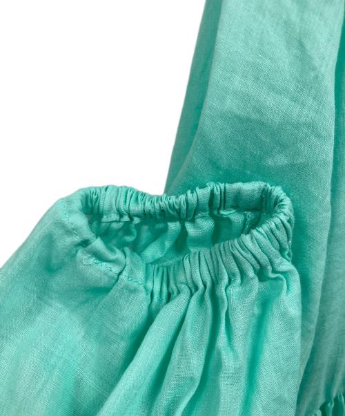 BEARDSLEY（ビアズリー）BEARDSLEY (ビアズリー) リネンギャザーチュニック グリーン サイズ:Ｆの古着・服飾アイテム