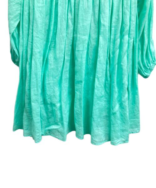 BEARDSLEY（ビアズリー）BEARDSLEY (ビアズリー) リネンギャザーチュニック グリーン サイズ:Ｆの古着・服飾アイテム