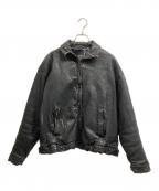 BEAMSビームス）の古着「ユーズド加工 レザー ジップブルゾン」｜ブラック