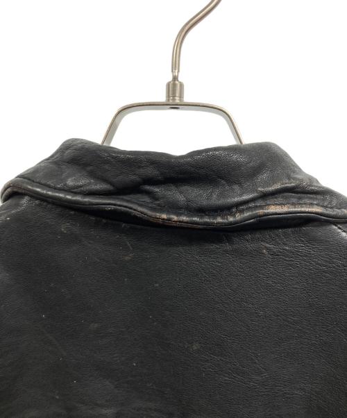 BEAMS（ビームス）BEAMS (ビームス) ユーズド加工 レザー ジップブルゾン ブラック サイズ:Lの古着・服飾アイテム