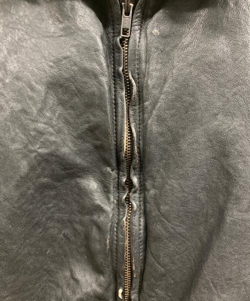 BEAMS（ビームス）BEAMS (ビームス) ユーズド加工 レザー ジップブルゾン ブラック サイズ:Lの古着・服飾アイテム