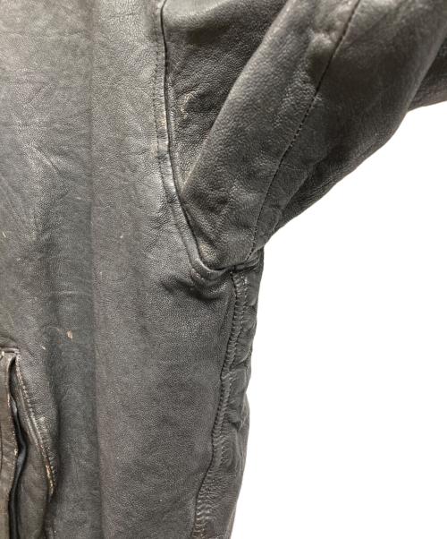 BEAMS（ビームス）BEAMS (ビームス) ユーズド加工 レザー ジップブルゾン ブラック サイズ:Lの古着・服飾アイテム