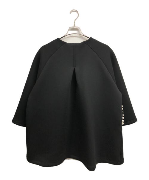 frene（フラーネ）Frene (フラーネ) 袖フレアパールボンディングコート ブラック サイズ:MLの古着・服飾アイテム