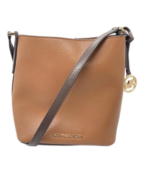 MICHAEL KORS（マイケル・コース）MICHAEL KORS (マイケル・コース) バケット レザーショルダーバッグ ブラウンの古着・服飾アイテム