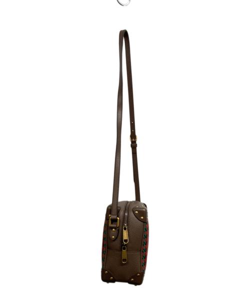 GUCCI（グッチ）GUCCI (グッチ) ショルダーバッグ ブラウン×レッドの古着・服飾アイテム