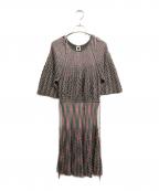 missoniミッソーニ）の古着「ニットワンピース」｜グレー×ピンク