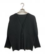 HOMME PLISSE ISSEY MIYAKEオム プリッセ イッセイ ミヤケ）の古着「BASICS カーディガン」｜ブラック