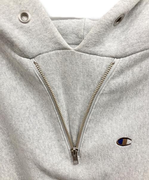 Champion REVERSE WEAVE（チャンピオン リバース ウィーブ）Champion REVERSE WEAVE (チャンピオン リバース ウィーブ) ハーフジップパーカー/Championパーカー/Champion REVERSE WEAVE グレー サイズ:Lの古着・服飾アイテム