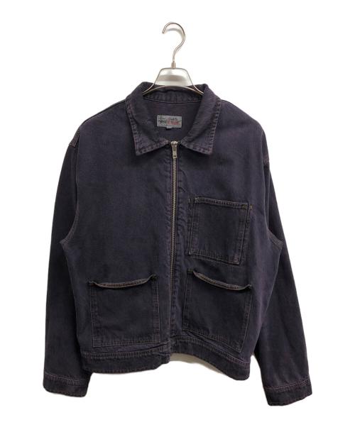 stussy（ステューシー）stussy (ステューシー) Denim Zip Work Jacket パープル サイズ:Lの古着・服飾アイテム