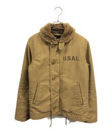 ALPHA（アルファ）の古着「N-1デッキジャケット」｜ベージュ