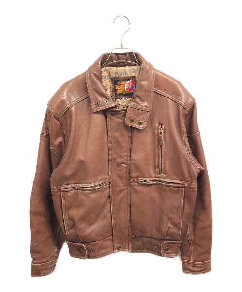 FREEDOM（フリーダム）freedom (フリーダム) レザージャケット ブラウン サイズ:38の古着・服飾アイテム