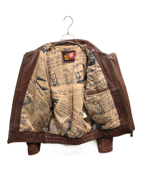 FREEDOM（フリーダム）freedom (フリーダム) レザージャケット ブラウン サイズ:38の古着・服飾アイテム