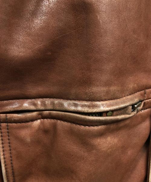 FREEDOM（フリーダム）freedom (フリーダム) レザージャケット ブラウン サイズ:38の古着・服飾アイテム