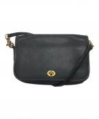 COACHコーチ）の古着「レザーショルダーバッグ」｜ブラック