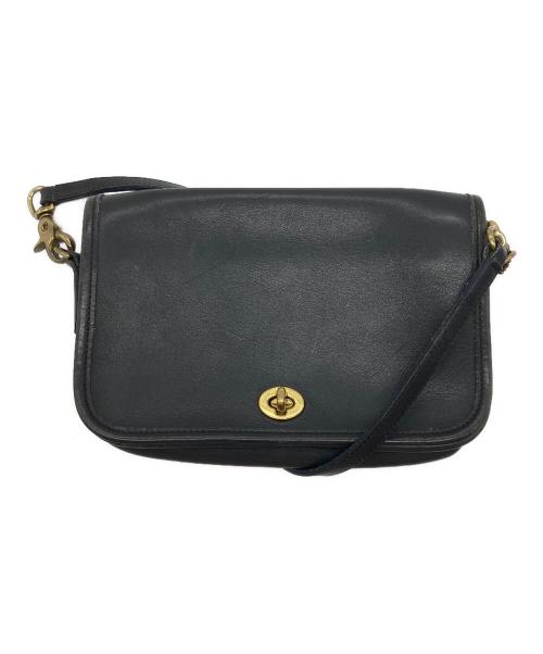 COACH（コーチ）COACH (コーチ) レザーショルダーバッグ ブラックの古着・服飾アイテム